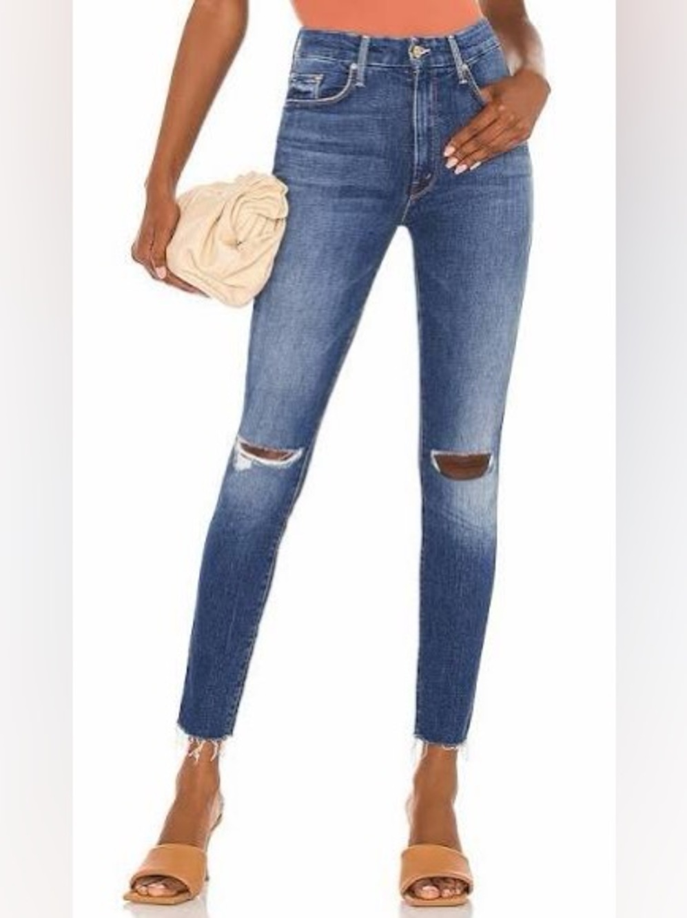 MOTHER HIGH WAISTED LOOKER ANKLE FRAY Size 28